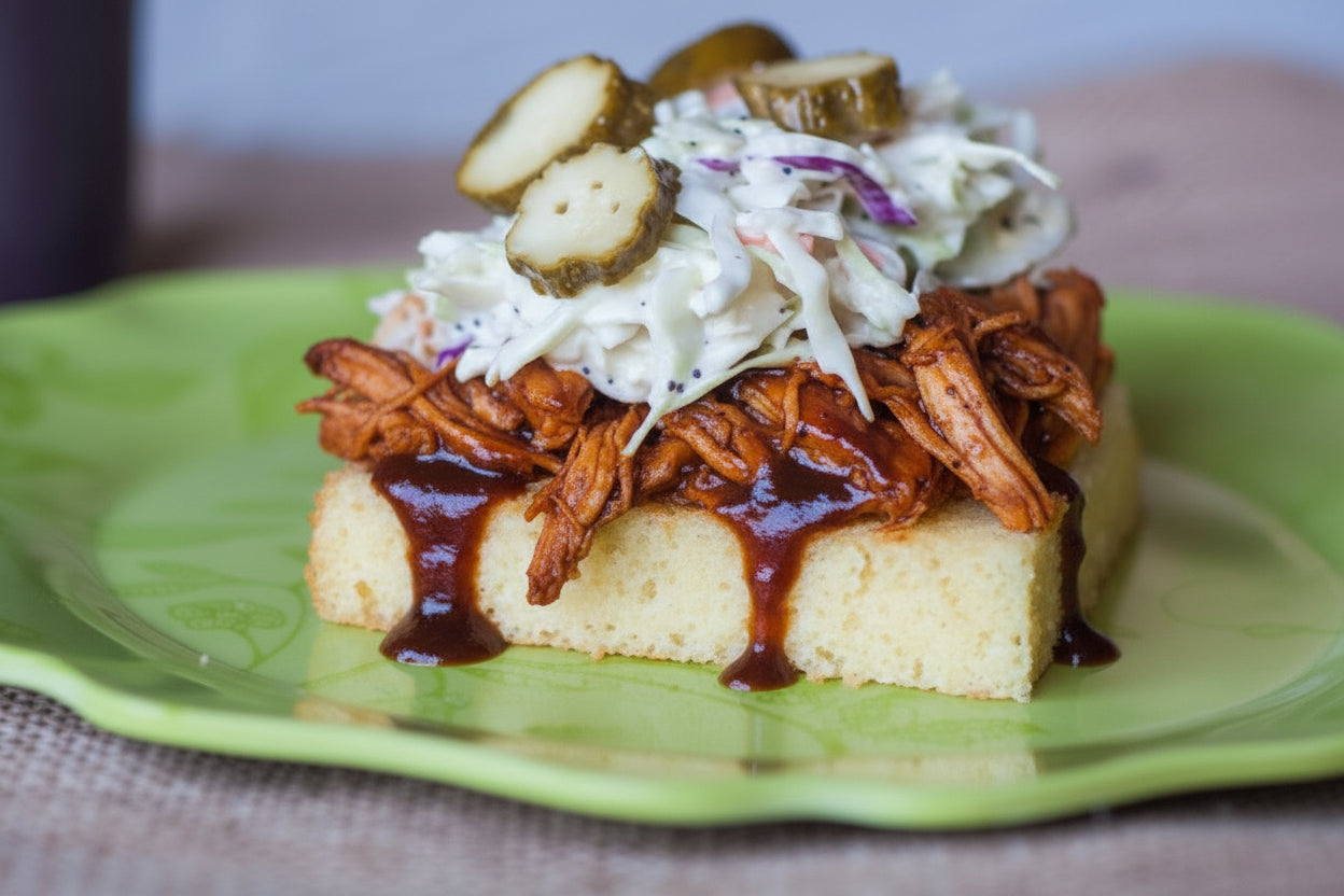 Fam Meal: Pulled Chicken With Cornbread & Fermented Coleslaw