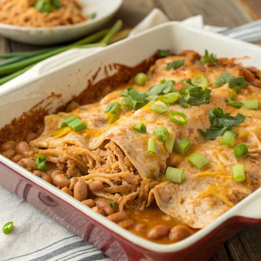 Fam Meal: Chicken Enchiladas & Sprouted Beans (gf)